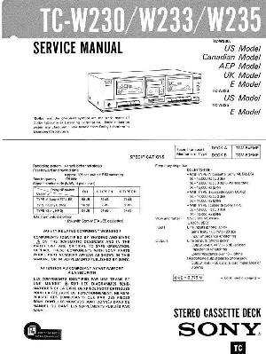 Сервисная инструкция Sony TC-W230, TC-W233, TC-W235 ― Manual-Shop.ru