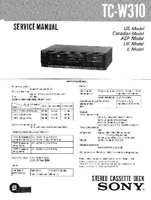 Сервисная инструкция Sony TC-W310 ― Manual-Shop.ru
