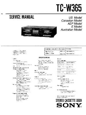 Сервисная инструкция Sony TC-W365 ― Manual-Shop.ru