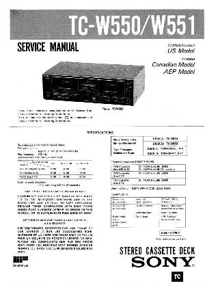 Сервисная инструкция Sony TC-W550, TC-W551 ― Manual-Shop.ru
