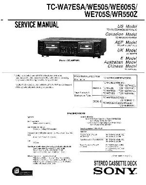 Сервисная инструкция Sony TC-WA7ESA, TC-WE505, TC-WE605, TC-WE705, TC-WR550 ― Manual-Shop.ru