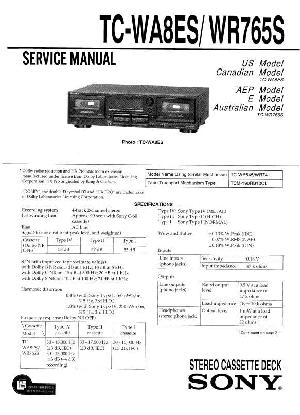Сервисная инструкция Sony TC-WA8ES, TC-WR765S ― Manual-Shop.ru
