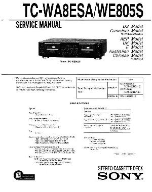 Сервисная инструкция Sony TC-WA8ESA, TC-WE805S ― Manual-Shop.ru