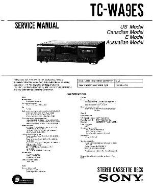Сервисная инструкция Sony TC-WA9ES ― Manual-Shop.ru