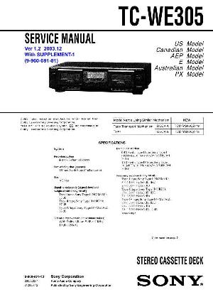 Сервисная инструкция Sony TC-WE305 ― Manual-Shop.ru