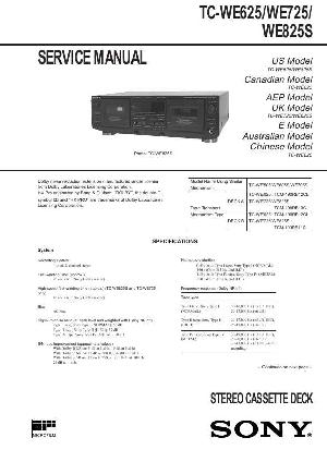 Сервисная инструкция Sony TC-WE625, TC-WE725, TC-WE825S ― Manual-Shop.ru