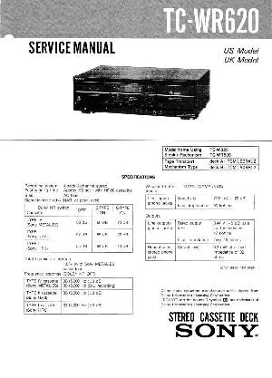 Сервисная инструкция Sony TC-WR620 ― Manual-Shop.ru