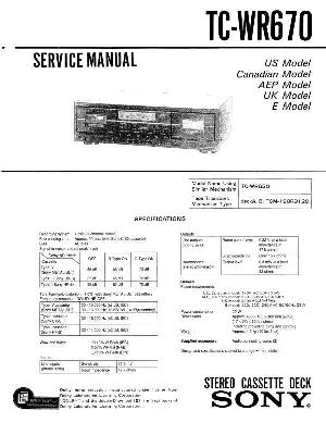 Сервисная инструкция Sony TC-WR670 ― Manual-Shop.ru