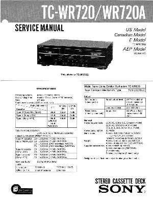 Сервисная инструкция Sony TC-WR720, TC-WR720A ― Manual-Shop.ru