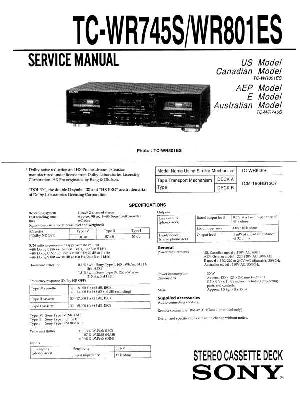 Сервисная инструкция Sony TC-WR745S, TC-WR801ES ― Manual-Shop.ru
