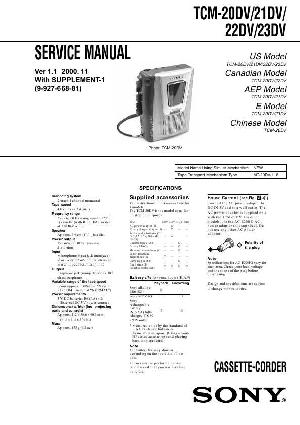 Сервисная инструкция Sony TCM-20DV, TCM-21DV, TCM-22DV, TCM-23DV ― Manual-Shop.ru
