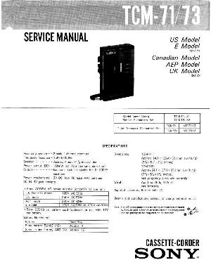 Сервисная инструкция Sony TCM-71, TCM-73 ― Manual-Shop.ru
