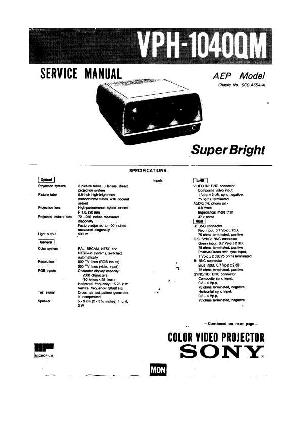 Сервисная инструкция Sony VPH-1040QM ― Manual-Shop.ru