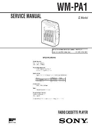 Сервисная инструкция Sony WM-PA1 ― Manual-Shop.ru