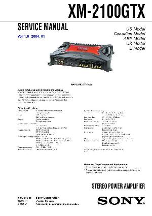 Сервисная инструкция Sony XM-2100GTX  ― Manual-Shop.ru