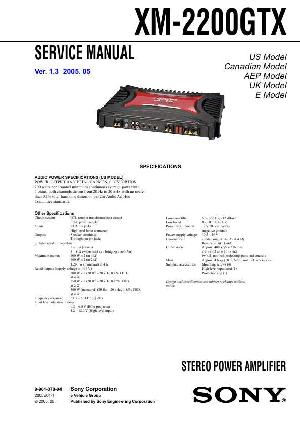 Сервисная инструкция Sony XM-2200GTX ― Manual-Shop.ru