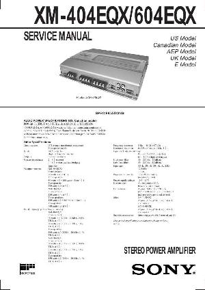Сервисная инструкция Sony XM-404EQX, XM-604EQX ― Manual-Shop.ru