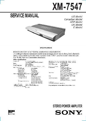 Сервисная инструкция Sony XM-7547 ― Manual-Shop.ru