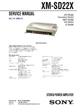 Сервисная инструкция Sony XM-SD22X ― Manual-Shop.ru