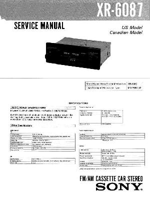 Сервисная инструкция Sony XR-6087 ― Manual-Shop.ru