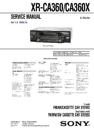 Service manual Sony XR-CA360X, XR-CA360X ― Manual-Shop.ru