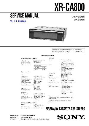 Сервисная инструкция Sony XR-CA800 ― Manual-Shop.ru
