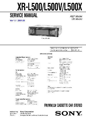 Сервисная инструкция Sony XR-L500, XR-L500V, XR-L500X ― Manual-Shop.ru