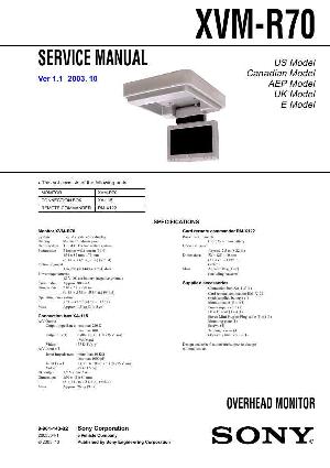 Сервисная инструкция Sony XVM-R70 ― Manual-Shop.ru