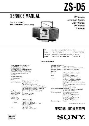Сервисная инструкция Sony ZS-D5 ― Manual-Shop.ru