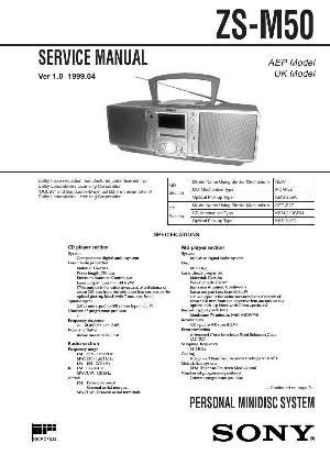 Сервисная инструкция Sony ZS-M50 ― Manual-Shop.ru