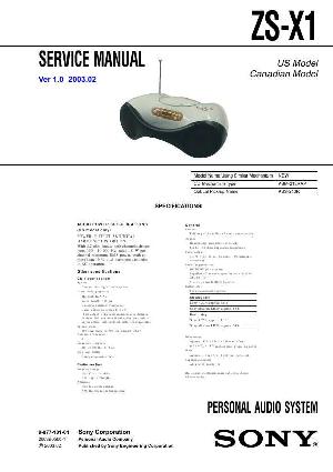 Сервисная инструкция Sony ZS-X1 ― Manual-Shop.ru