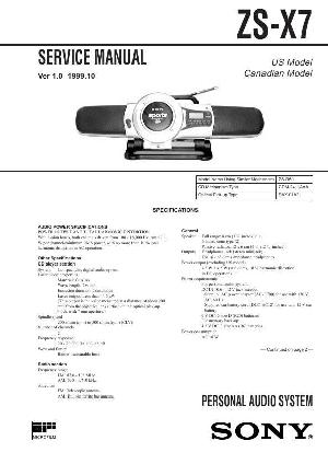 Сервисная инструкция Sony ZS-X7 ― Manual-Shop.ru