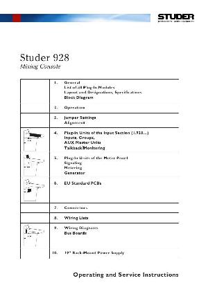 Сервисная инструкция Studer (Revox) 928 ― Manual-Shop.ru