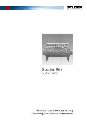 Сервисная инструкция Studer (Revox) 963 ― Manual-Shop.ru