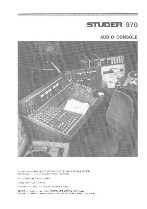 Сервисная инструкция Studer (Revox) 970 ― Manual-Shop.ru