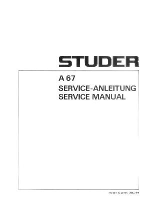 Service manual Studer (Revox) A67  ― Manual-Shop.ru