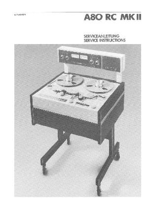 Сервисная инструкция Studer (Revox) A80RC MKII  ― Manual-Shop.ru