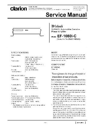 Сервисная инструкция Clarion EF-1080I-C ― Manual-Shop.ru