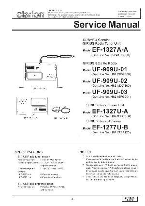 Сервисная инструкция Clarion EF-1277U, 1327A, 1327U, UF-909U ― Manual-Shop.ru