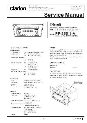 Сервисная инструкция Clarion PF-2551I-A ― Manual-Shop.ru