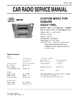 Сервисная инструкция PANASONIC CQ-EF1560L ― Manual-Shop.ru
