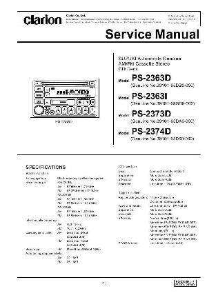 Сервисная инструкция Clarion PS-2363D, 2363I, 2373D, 2374D ― Manual-Shop.ru