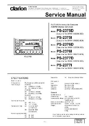 Сервисная инструкция Clarion PS-2375D, 2375I, 2376D, 2376I, 2377D, 2377I ― Manual-Shop.ru