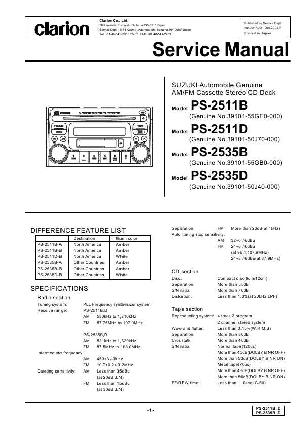 Service manual Clarion PS-2511B, 2511D, 2535B, 2535D ― Manual-Shop.ru