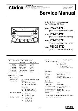 Сервисная инструкция Clarion PS-2512B, 2512D, 2537B, 2537D ― Manual-Shop.ru