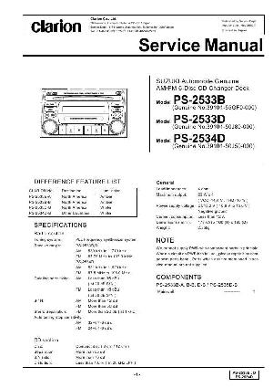 Сервисная инструкция Clarion PS-2533B, 2533D, 2534D ― Manual-Shop.ru