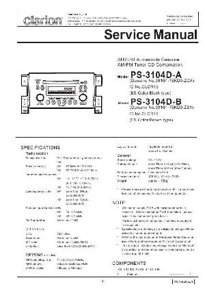 Сервисная инструкция Clarion PS-3104D ― Manual-Shop.ru