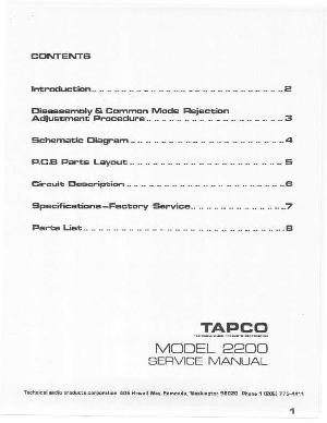 Service manual Tapco 2200 ― Manual-Shop.ru