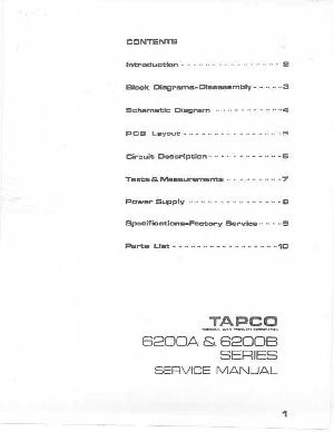 Service manual Tapco 6200A, 6200B ― Manual-Shop.ru