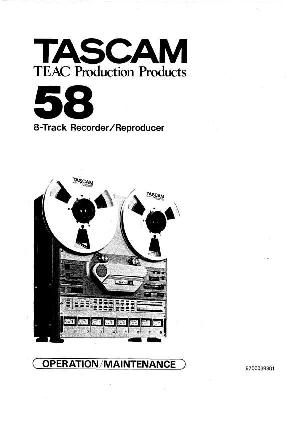 Сервисная инструкция Tascam 58 ― Manual-Shop.ru